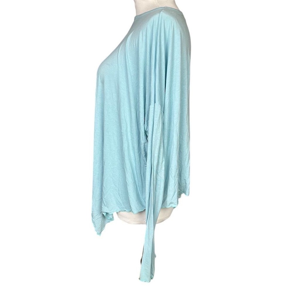 Caraucci Women's Long Sleeve Asymmetrical Top Blue One Size Layering - Picture 4 of 6